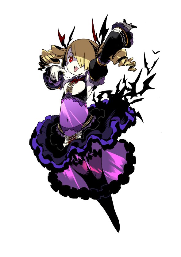 1girl, arm_up, bat_(animal), blonde_hair, breasts, commentary_request, detached_sleeves, dress