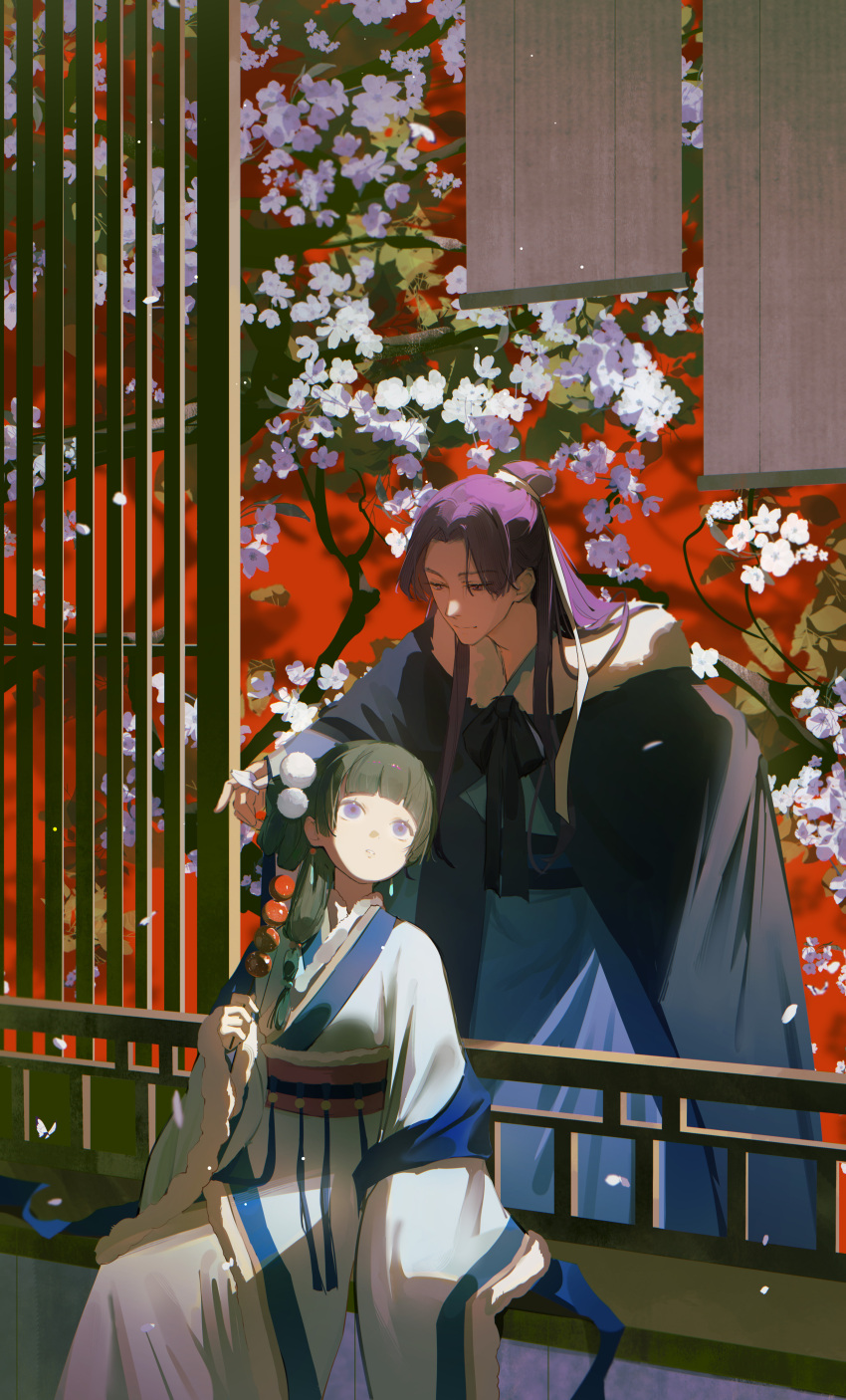 1boy, 1girl, absurdres, black_hair, cape, chinese_clothes, earrings, efanziyu