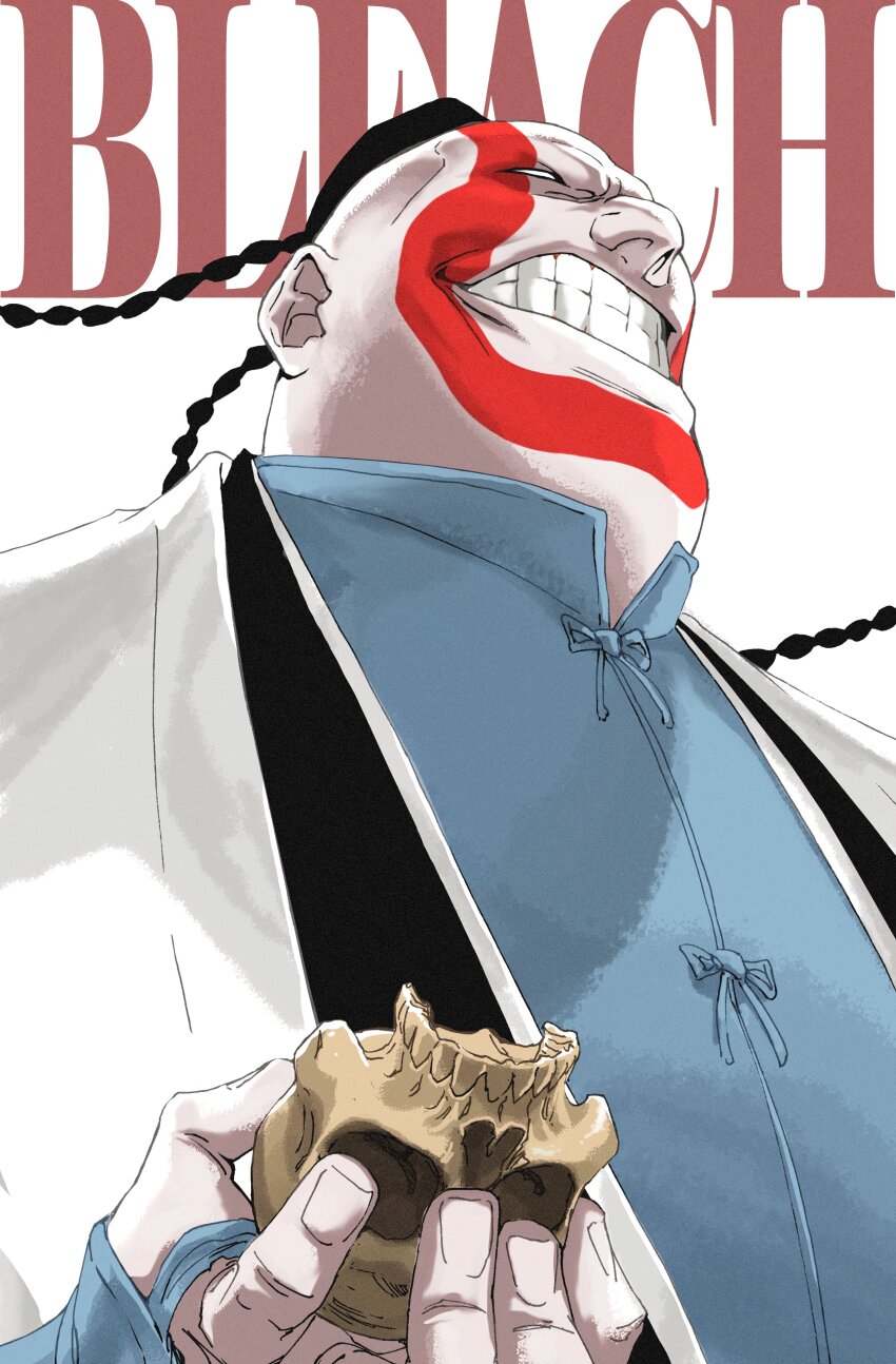 1boy, absurdres, black_hair, blank_eyes, bleach, bleach:_sennen_kessen-hen, braid, commentary