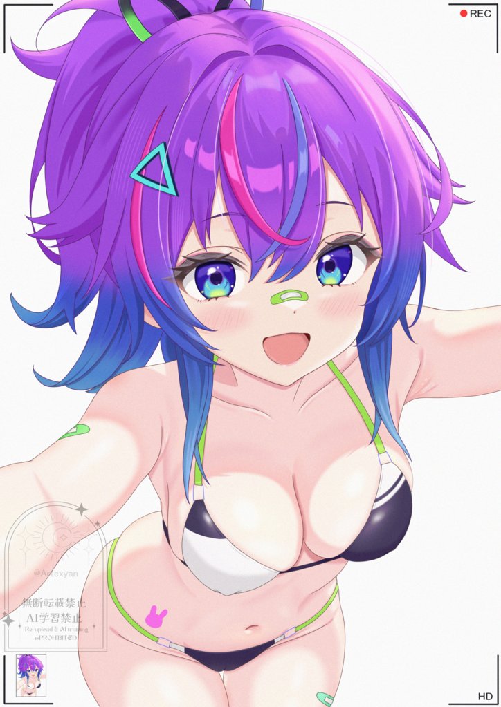 armpits, artexyan, bandaid, bandaid_on_arm, bandaid_on_face, bandaid_on_nose, bandaid_on_thigh, bikini
