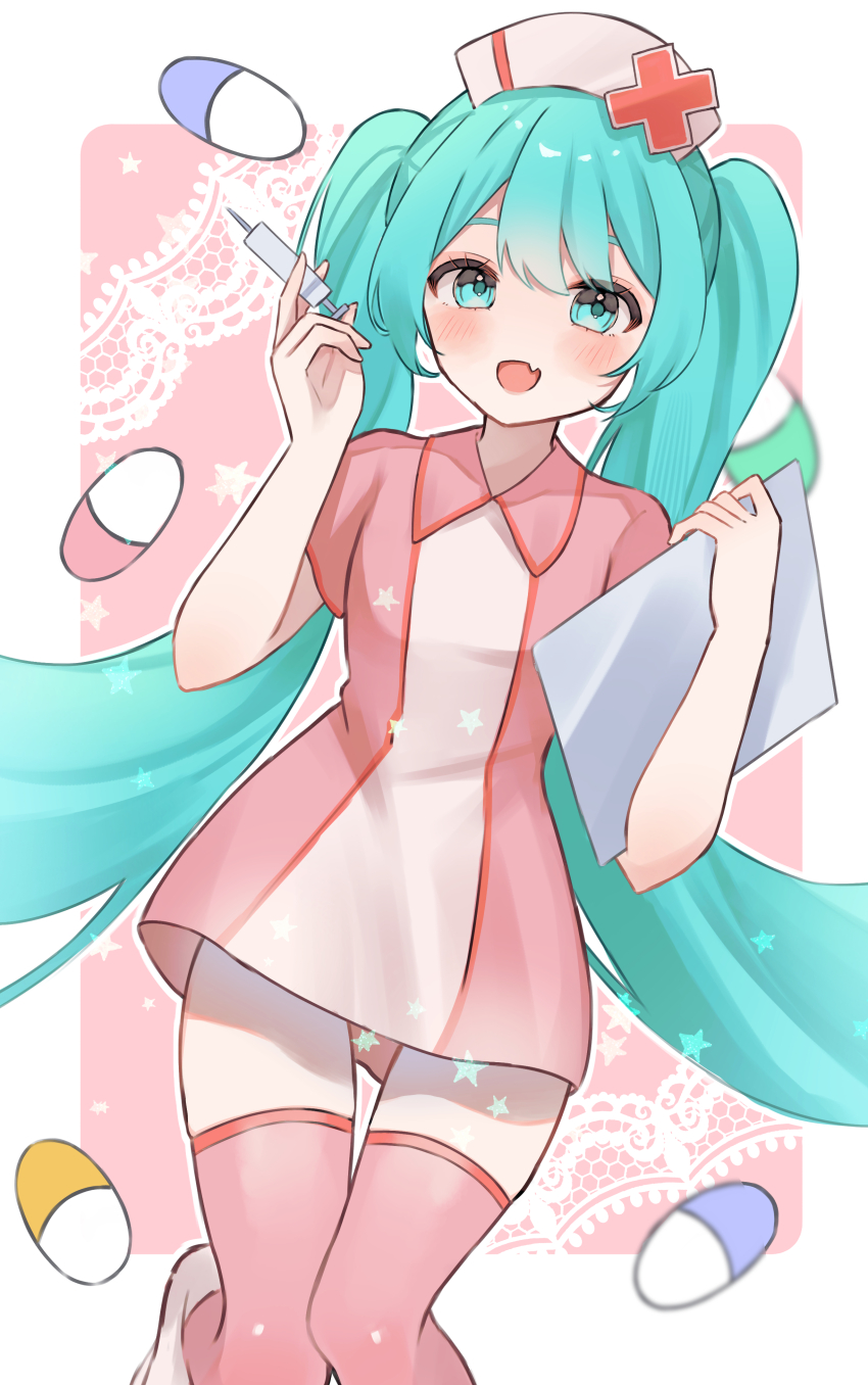 1girl, absurdres, blue_eyes, blue_hair, blush, clipboard, collared_dress, commentary_request