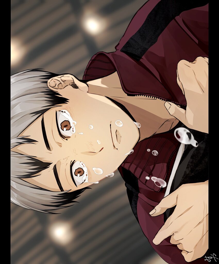 1boy, black_hair, blurry, blurry_background, brown_eyes, closed_mouth, collared_jacket, colored_tips