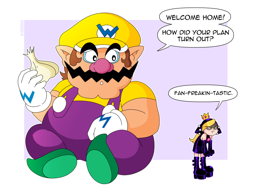 1boy, 1girl, :t, absurdres, angry, annoyed, bags_under_eyes, bare_shoulders