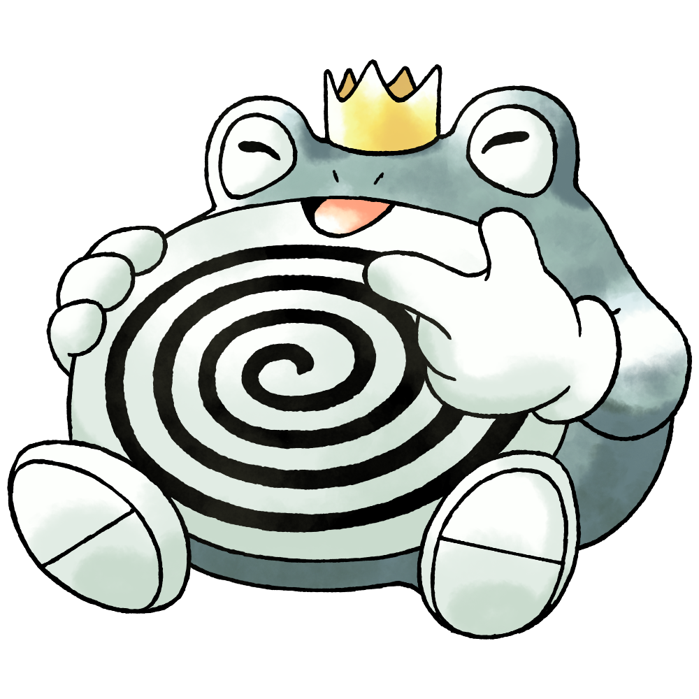 blinking_inside_eyes, closed_eyes, colored_skin, crown, derivative_work, fewer_digits, finger_to_own_chin, frog