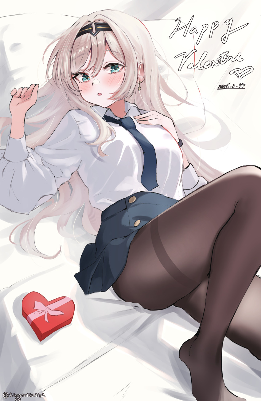 1girl, absurdres, alternate_costume, an-94_(girls'_frontline), aqua_eyes, artist_name, black_pantyhose, blonde_hair