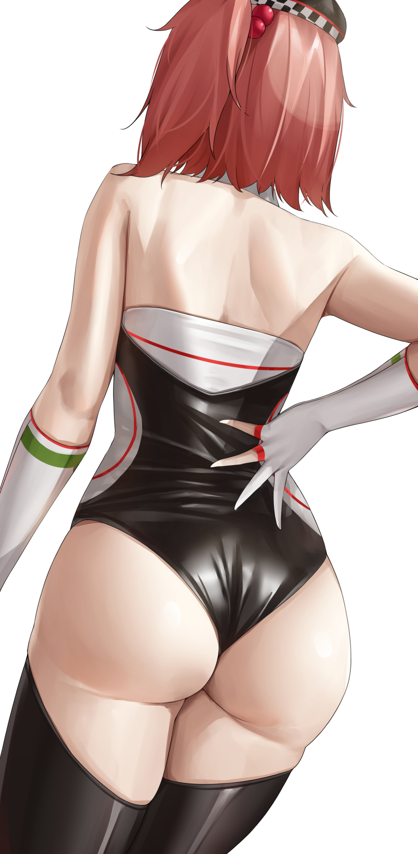 1girl, absurdres, ass, casperrin, cheeta_(sparks_on_the_circuit)_(girls'_frontline_2), from_behind, girls'_frontline, girls'_frontline_2:_exilium