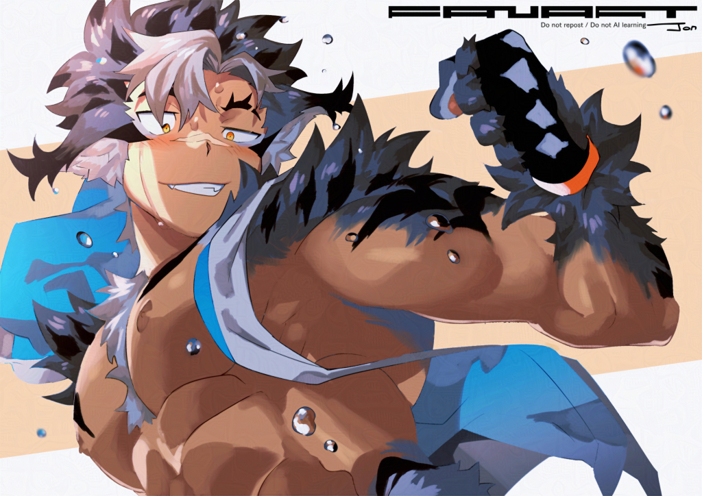 1boy, abs, animal_ears, another_eidos-r, artist_name, black_gloves, blush, cat_boy