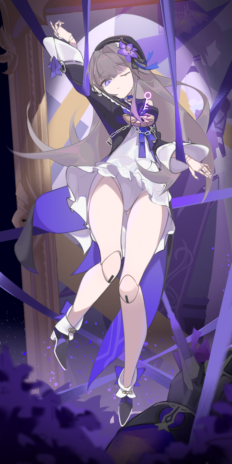 1girl, afaalphaxd, bound, bound_wrists, breasts, brown_hair, closed_mouth, doll_joints