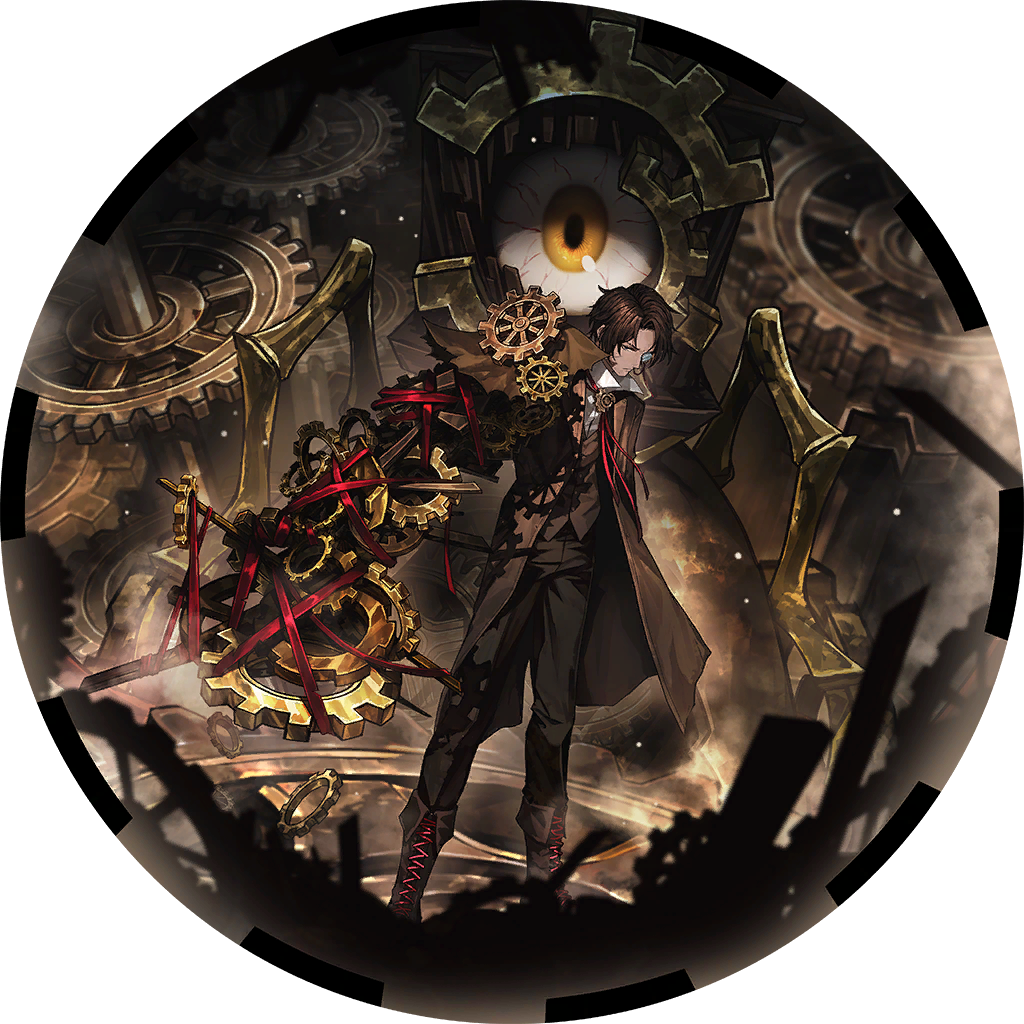 1boy, asymmetrical_inertia_(e.g.o), bloodshot_eyes, boots, brown_boots, brown_coat, brown_hair, brown_pants