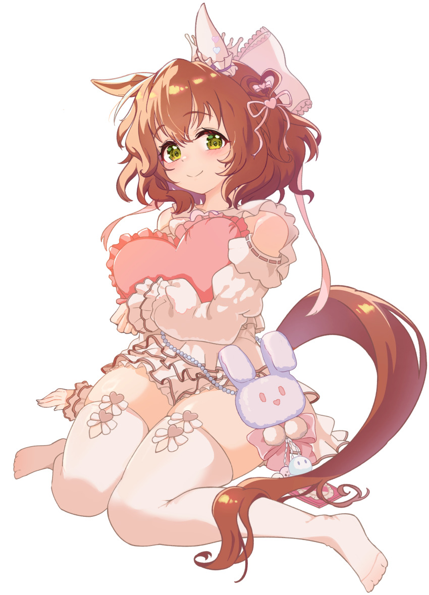 1girl, absurdres, animal_ears, aston_machan_(everlasting_candy)_(umamusume), aston_machan_(umamusume), brown_hair, candy, commentary_request