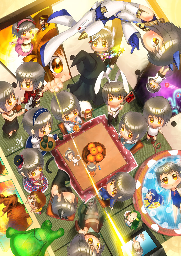 00s, 10s, 6+girls, achakura, acuo, animal_ears, asahina_mikuru, asakura_ryoko