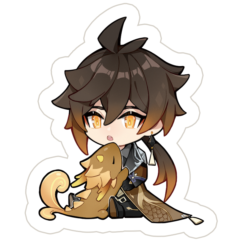 1boy, chibi, coaldragon, dragon, eastern_dragon, genshin_impact, hug, outline