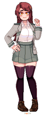 1girl, animated, animated_gif, black_shoes, black_thighhighs, blazer, blush, boku_no_hero_academia