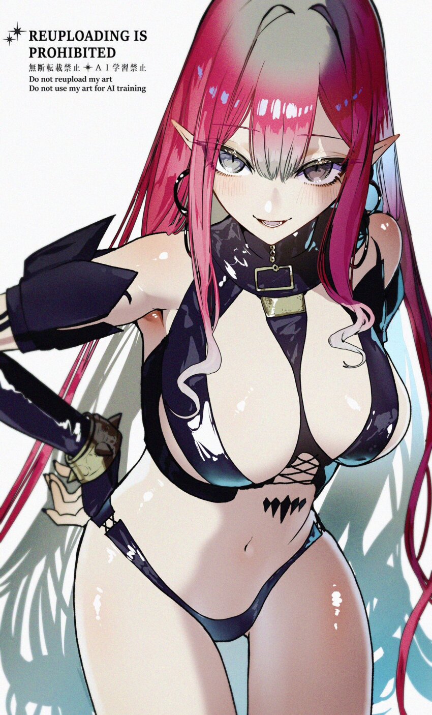 1girl, baobhan_sith_(fate), baobhan_sith_(second_ascension)_(fate), black_panties, blush, bracelet, breasts, detached_sleeves