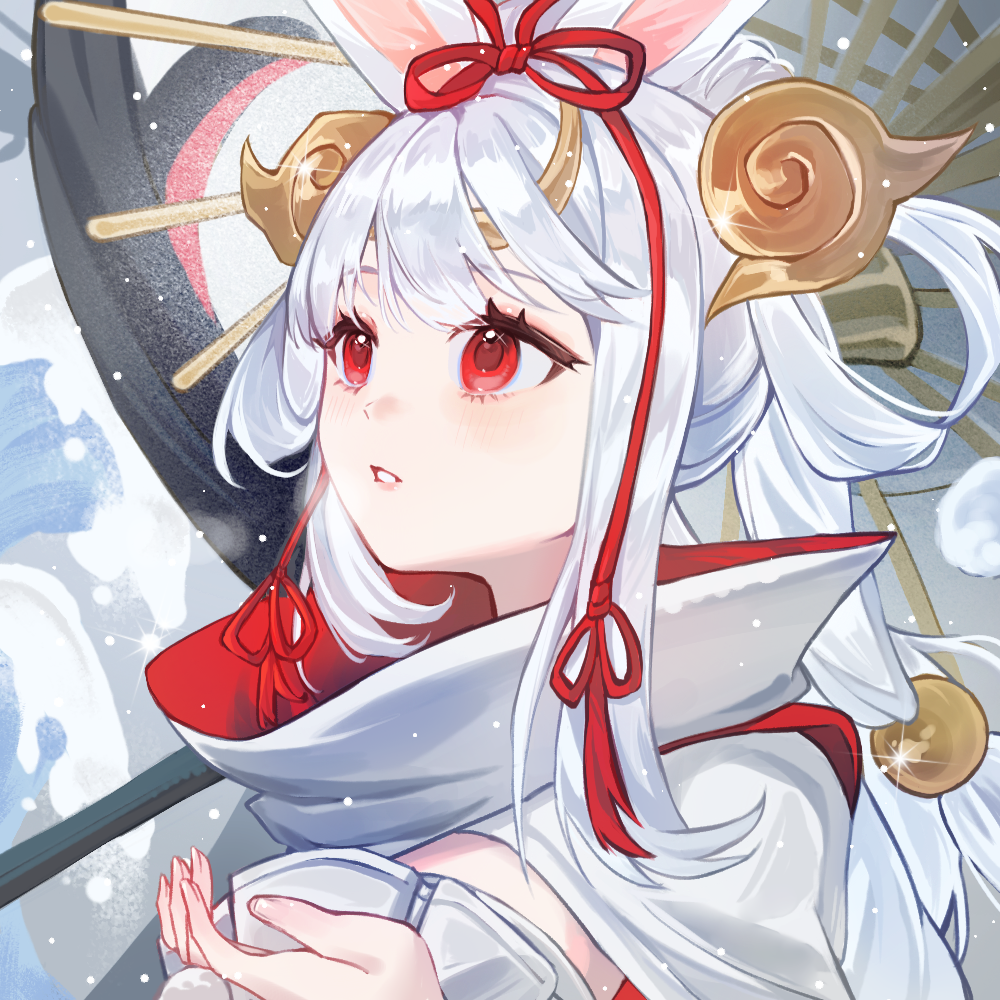 1girl, animal_ears, chilizi, gongsun_li, grey_background, hair_ornament, hair_ribbon, hair_rings