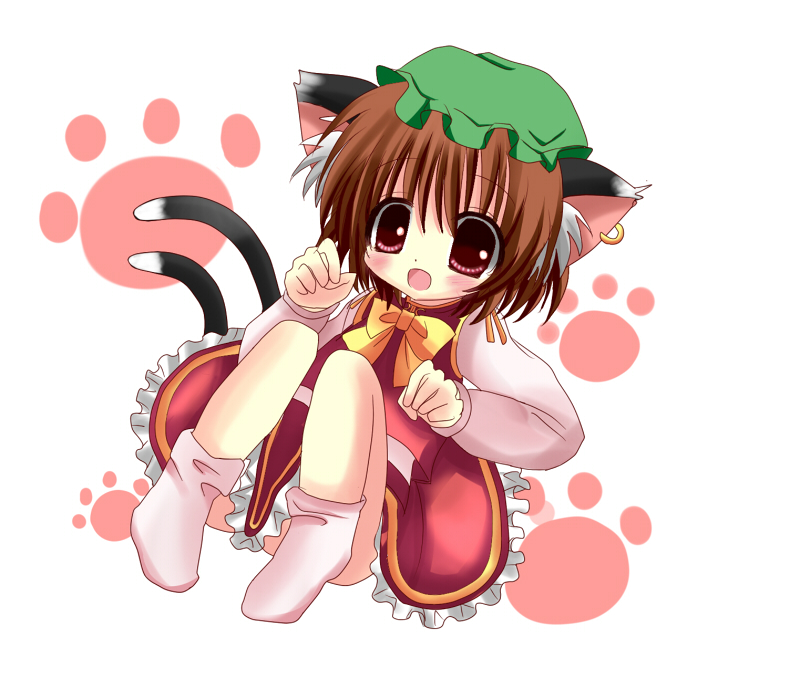 1girl, animal_ears, blush, brown_eyes, brown_hair, cat_ears, cat_girl, cat_tail