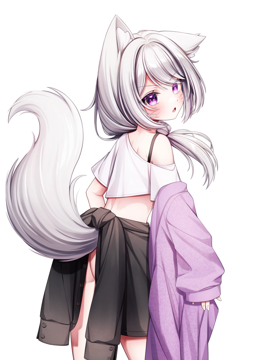 1boy, absurdres, animal_ears, black_jacket, cardigan, cat_boy, cat_ears, cat_tail
