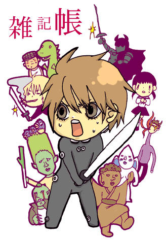 00s, alien_(series), aliens_(1986), bird, black_hair, blonde_hair, brown_eyes, brown_hair