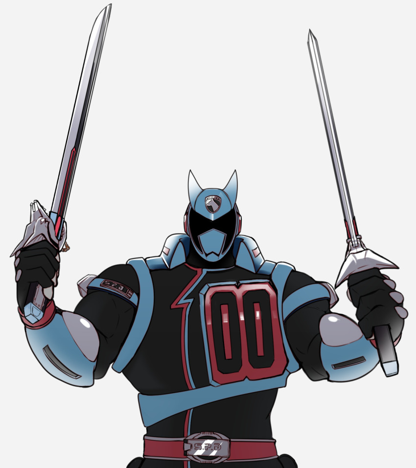 1boy, 96_gatefield, belt, belt_buckle, black_bodysuit, blue_helmet, bodysuit, broad_shoulders