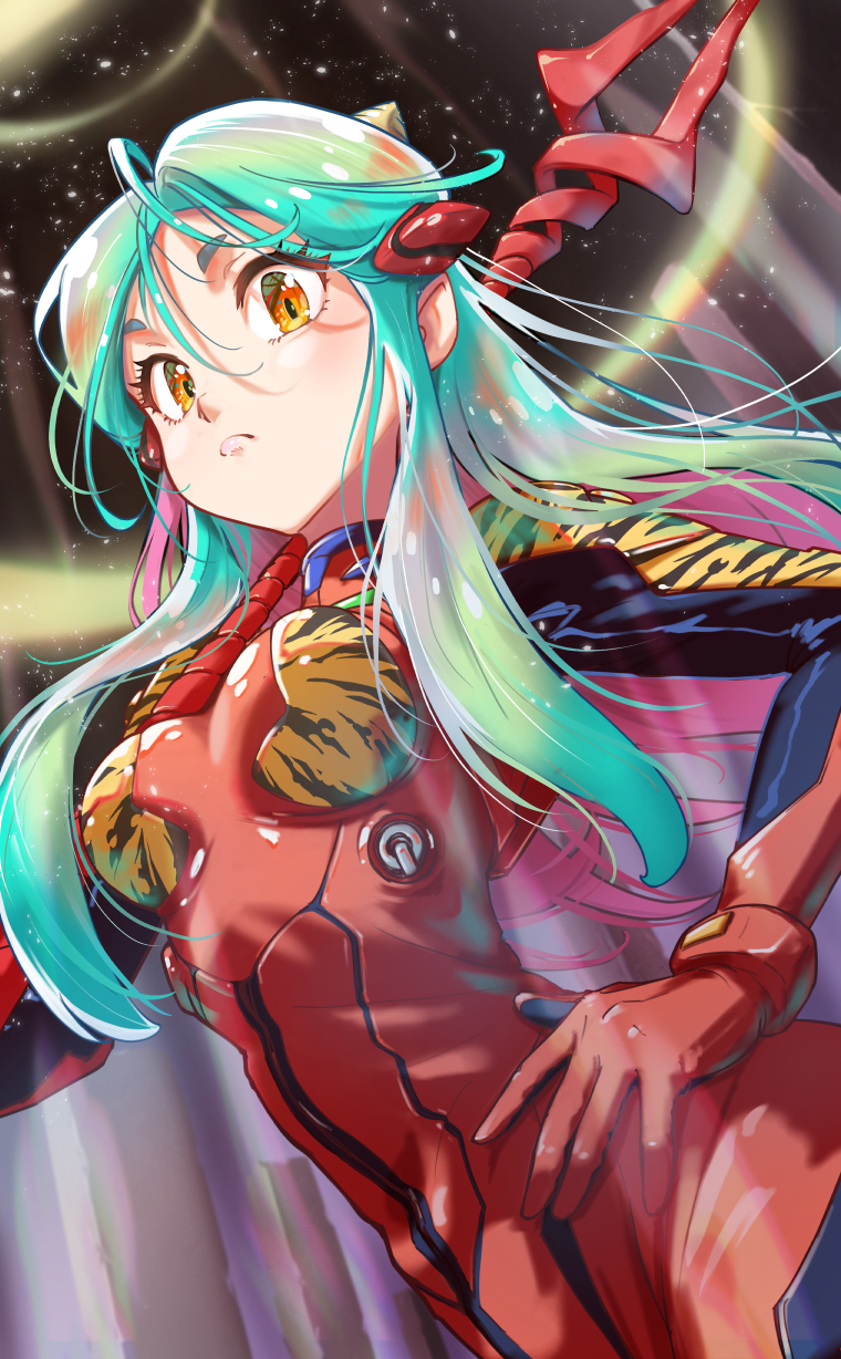 1girl, adapted_costume, animal_print, arakan, blush, bodysuit, breasts, commentary_request