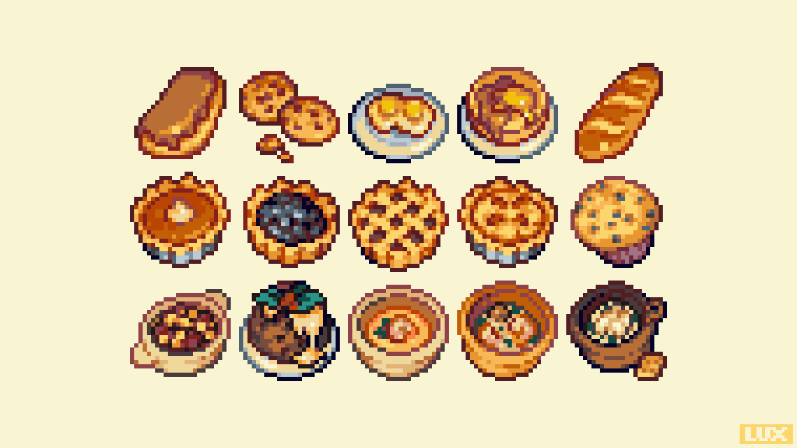 apple_pie, artist_name, baguette, blueberry_muffin, blueberry_pie, bread, butter, cake