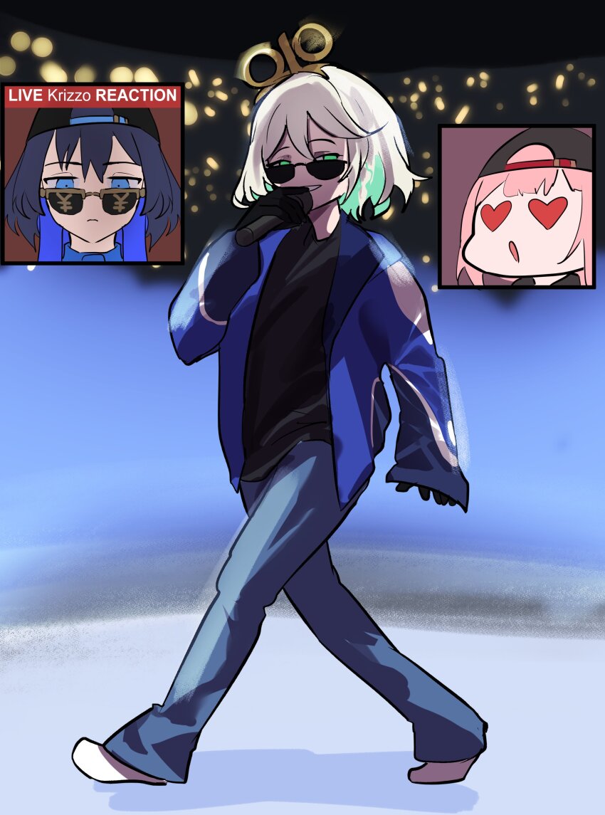 3girls, absurdres, alternate_costume, backwards_hat, baseball_cap, black_gloves, black_hat, black_shirt