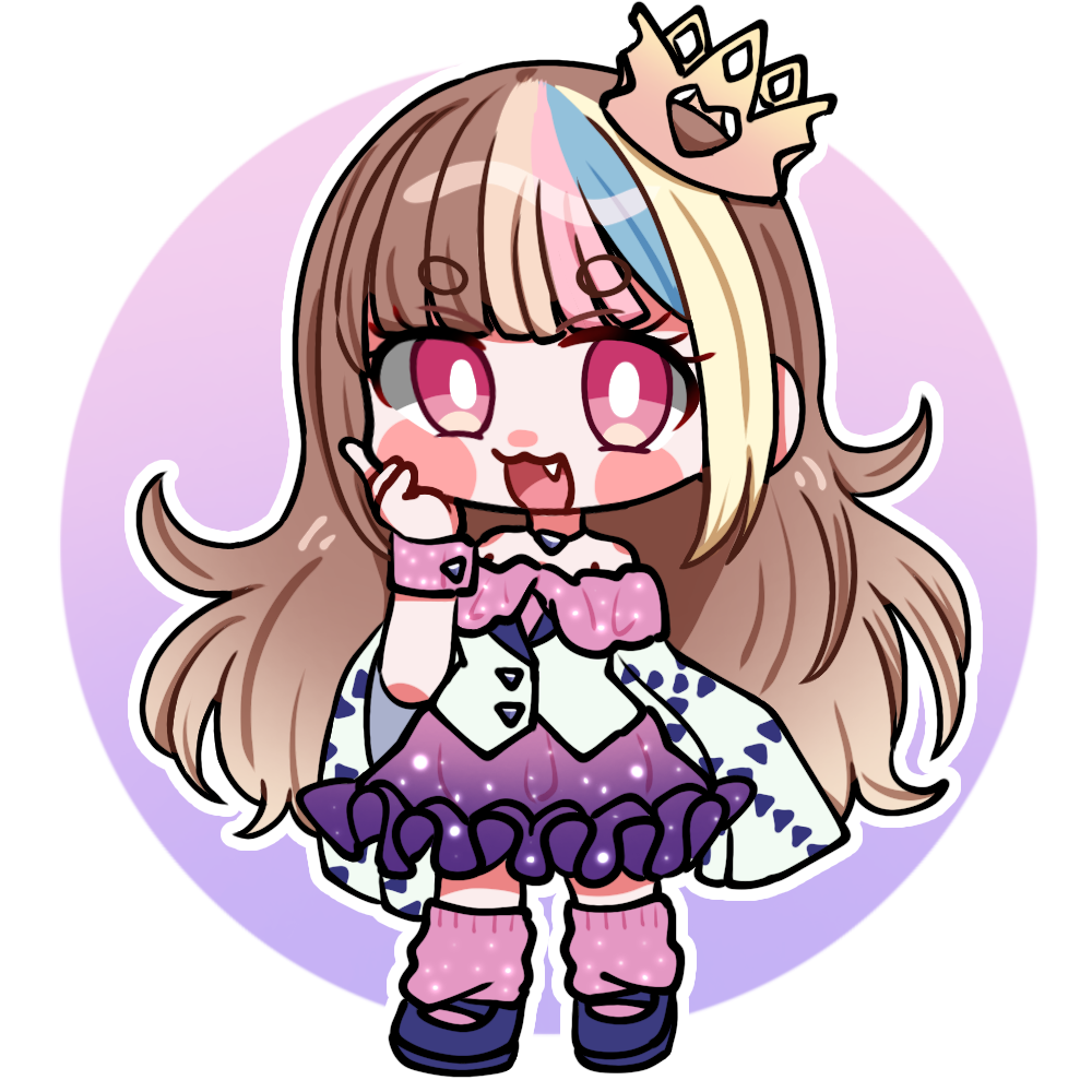 1girl, :3, bare_shoulders, blonde_hair, blue_hair, blue_sandals, blush_stickers, bright_pupils