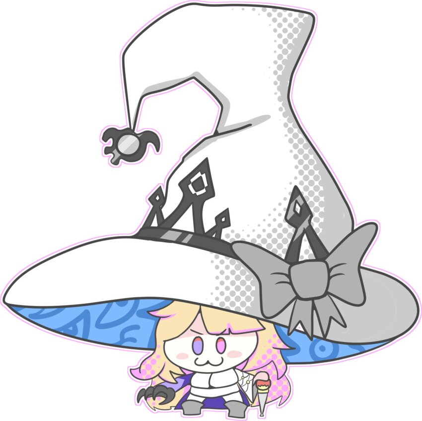 1girl, :3, ayasumi_(ayaslayer416), blonde_hair, chibi, claws, diabellze_the_original_sinkeeper, hat