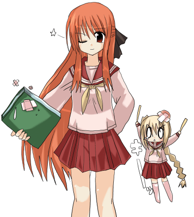 00s, asagi_michiyo, lowres, mahoraba, matsuba_satsuki, school_uniform, serafuku, tagme