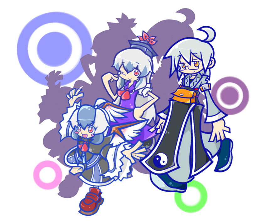 2girls, adenine_(artist), ahoge, bird_wings, blue_dress, blue_hair, blush, choker