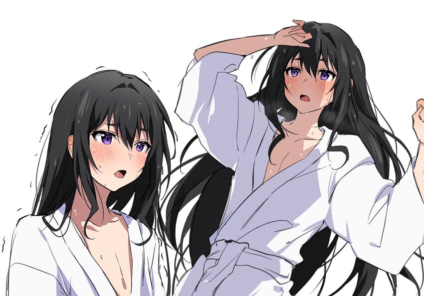 1boy, black_hair, blush, hakama, highres, houjou_tokiyuki_(nige_jouzu_no_wakagimi), japanese_clothes, long_hair