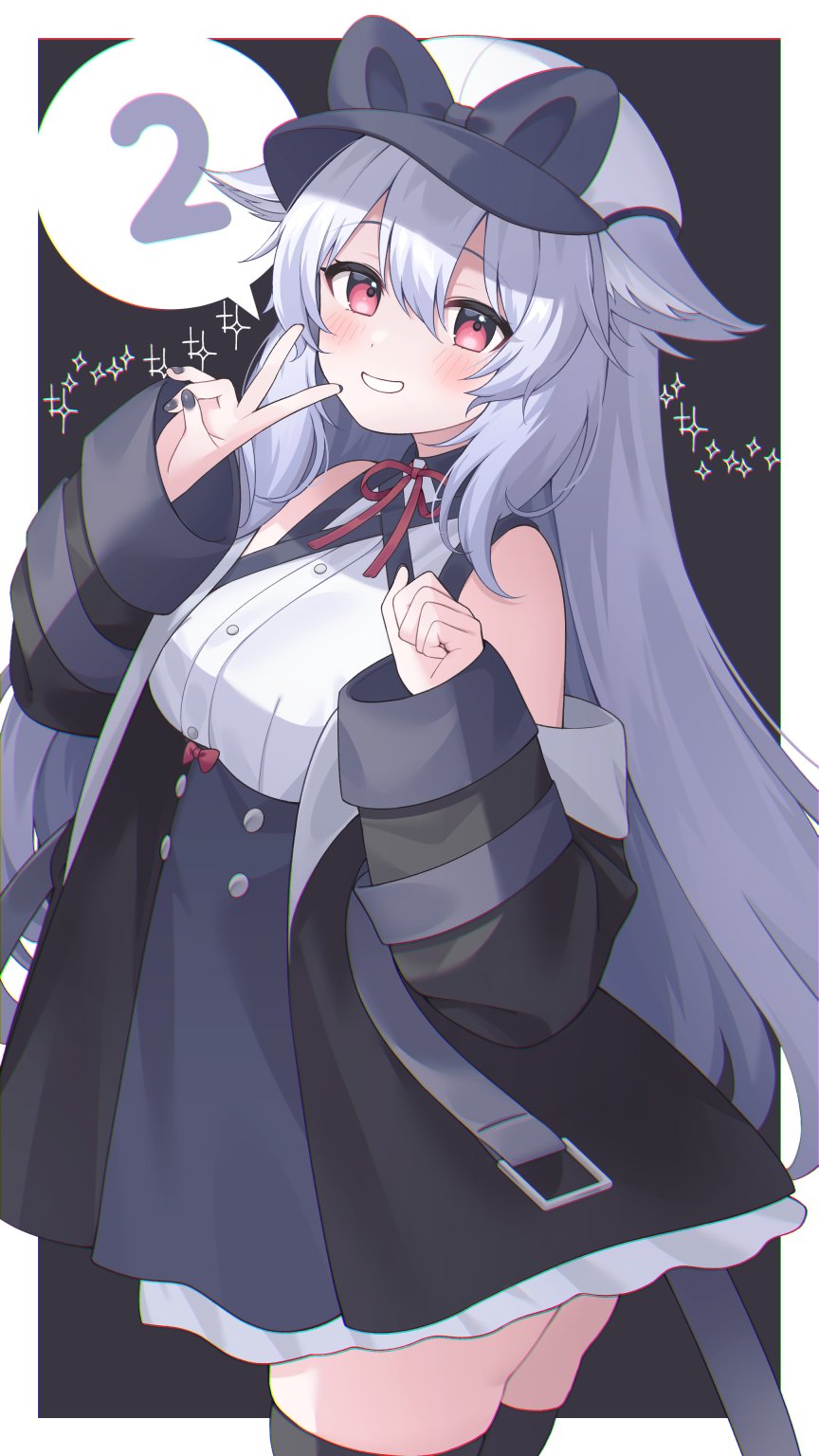 1girl, animal_ears, ass, bare_shoulders, black_background, black_jacket, black_skirt, black_thighhighs