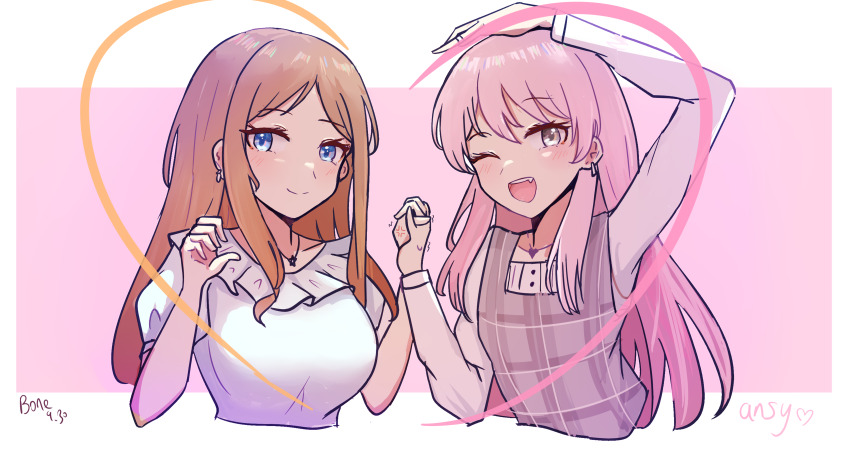 2girls, absurdres, anger_vein, ansy09080527, bang_dream!, bang_dream!_it's_mygo!!!!!, blue_eyes, blush