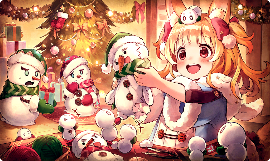 +++, 1girl, 6+others, :d, animal_ear_fluff, animal_ears, blonde_hair, blush