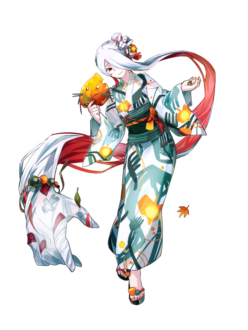 1girl, braid, colored_inner_hair, dairoku_ryouhei, hair_ornament, hair_over_one_eye, highres, holding