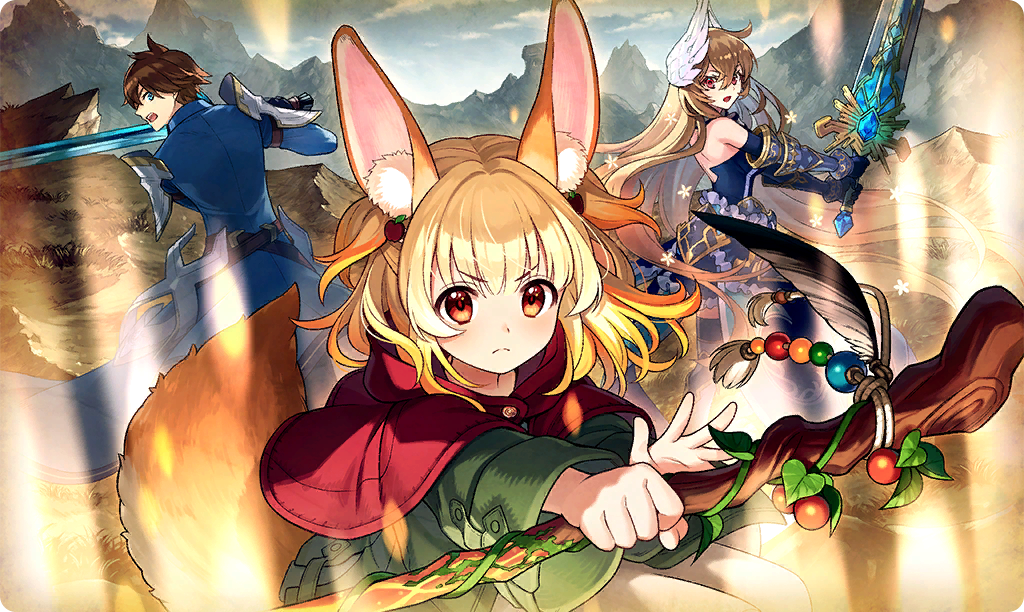 1boy, 2girls, animal_ear_fluff, animal_ears, armor, blonde_hair, blue_coat, blue_eyes