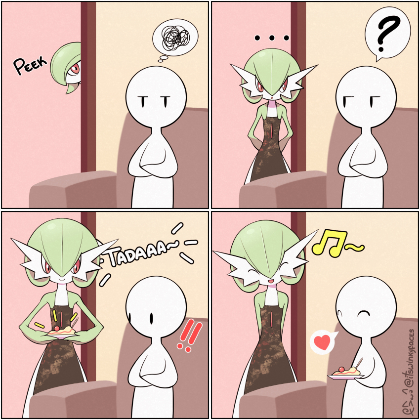 !, !!, ..., ?, apron, artist_name, black_apron, bob_cut