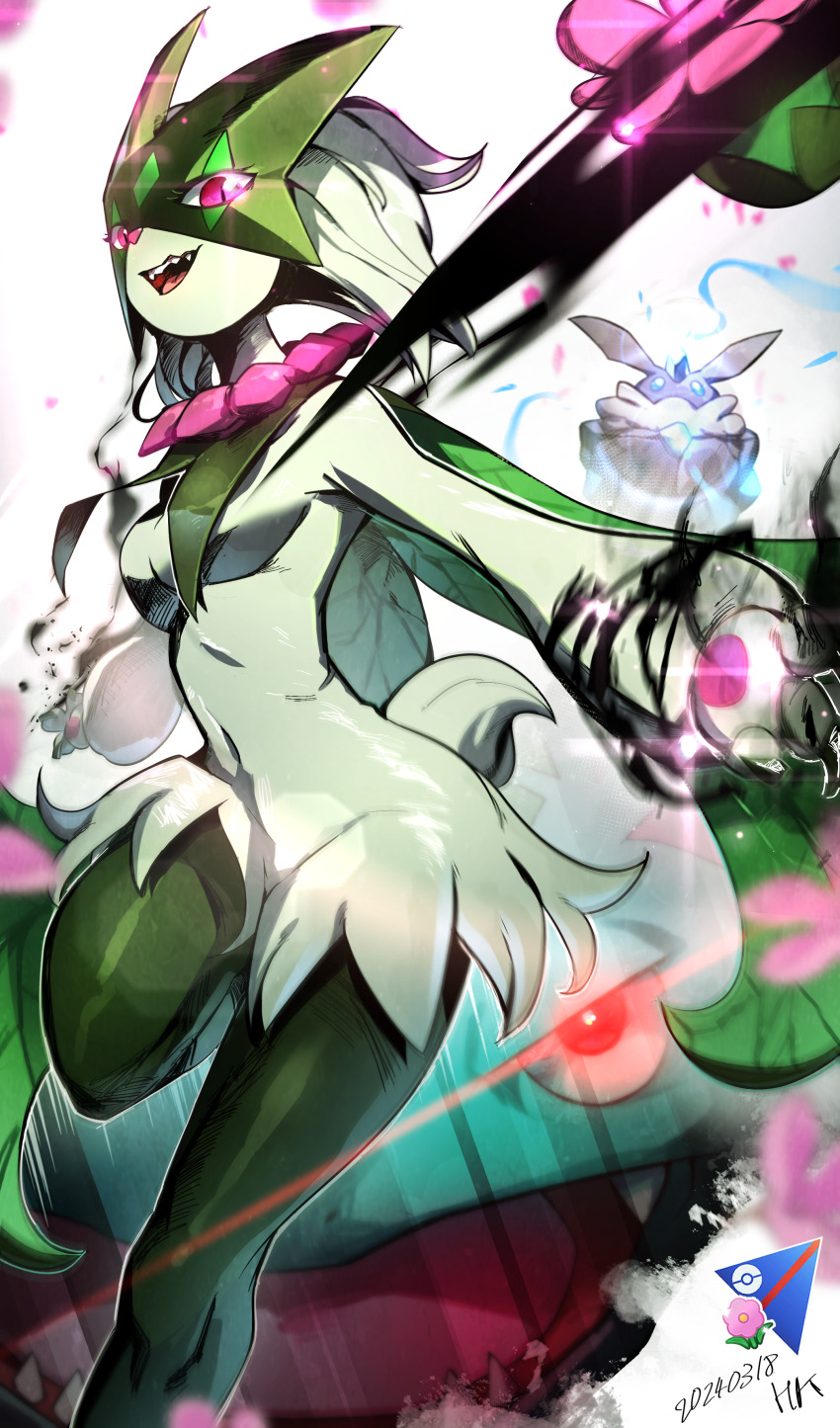 1girl, absurdres, carbink, claws, dated, feet_out_of_frame, furry, furry_female