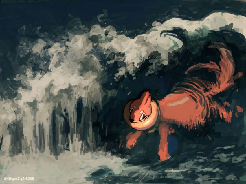 animal_focus, artist_name, buizel, gen_4_pokemon, highres, kfkgot7ig2r5265, nintendo, no_humans