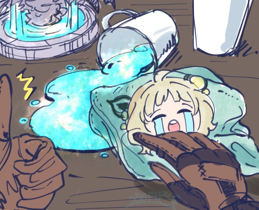 1other, 250en_remon, character_print, crying_emoji, cup, duel_monster, emoji, fountain