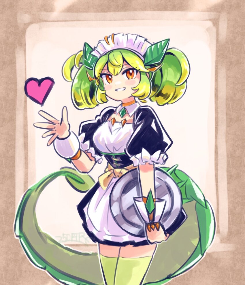 1girl, 250en_remon, black_dress, cowboy_shot, dragon_girl, dragon_tail, dress, duel_monster