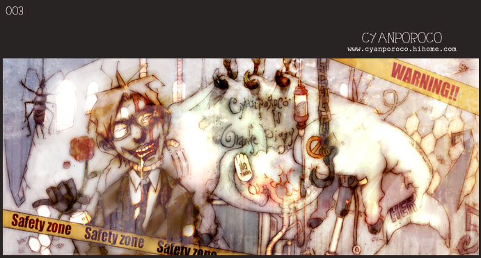 1boy, artist_name, artist_self-insert, black-framed_eyewear, black_gloves, black_lips, black_necktie, brown_hair