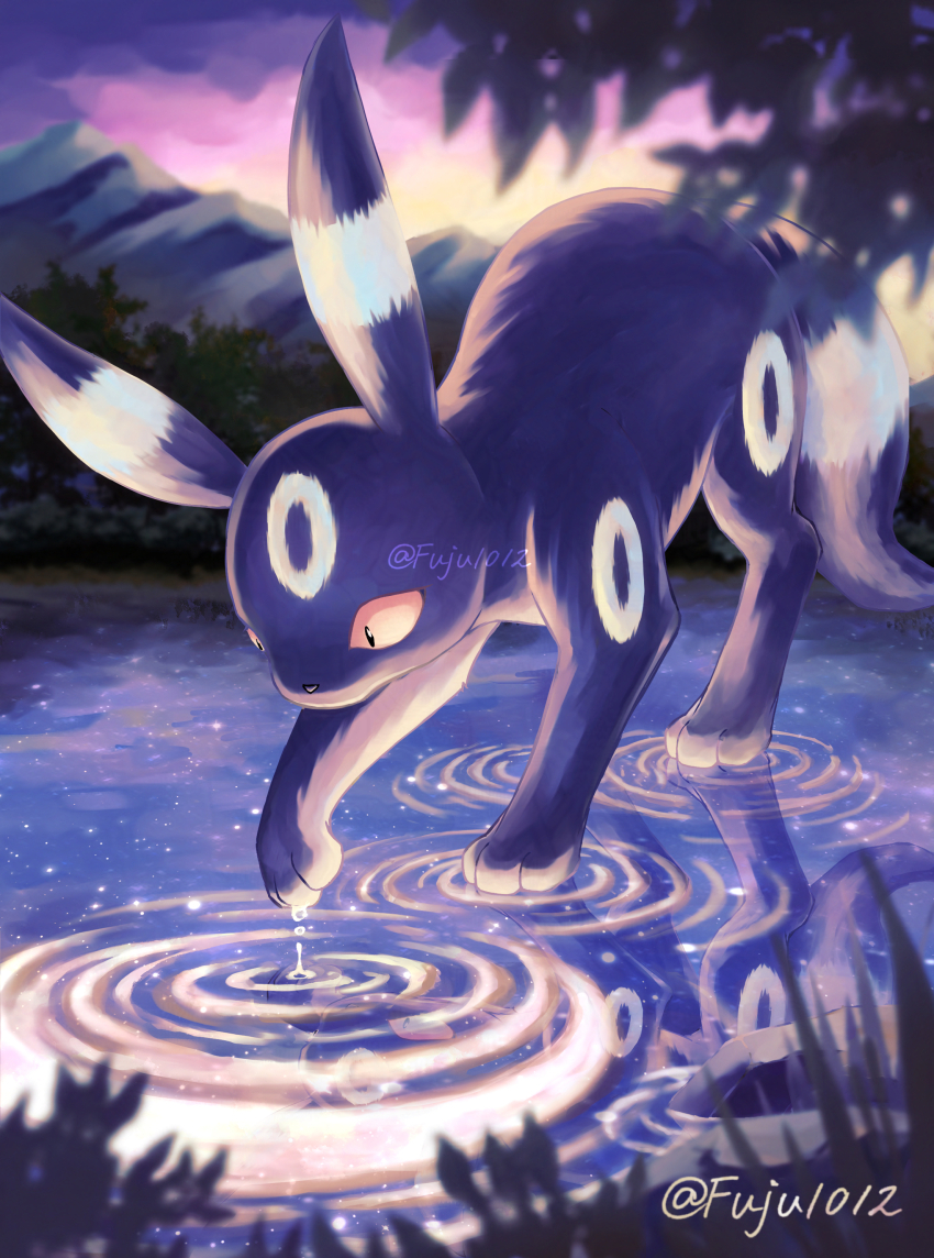 absurdres, commentary_request, fuju1012, gen_2_pokemon, highres, looking_down, mountainous_horizon, nintendo