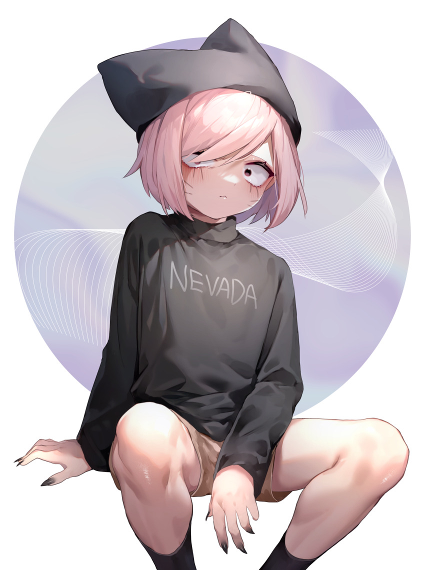 1boy, absurdres, aged_down, alltime_natsu, animal_hat, black_eyes, black_nails, cat_hat