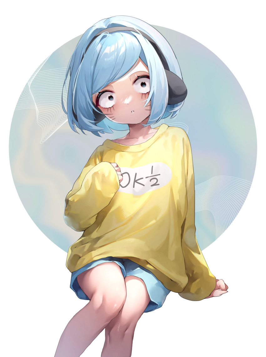 1boy, absurdres, aged_down, alltime_natsu, animal_ears, black_eyes, blue_background, blue_hair