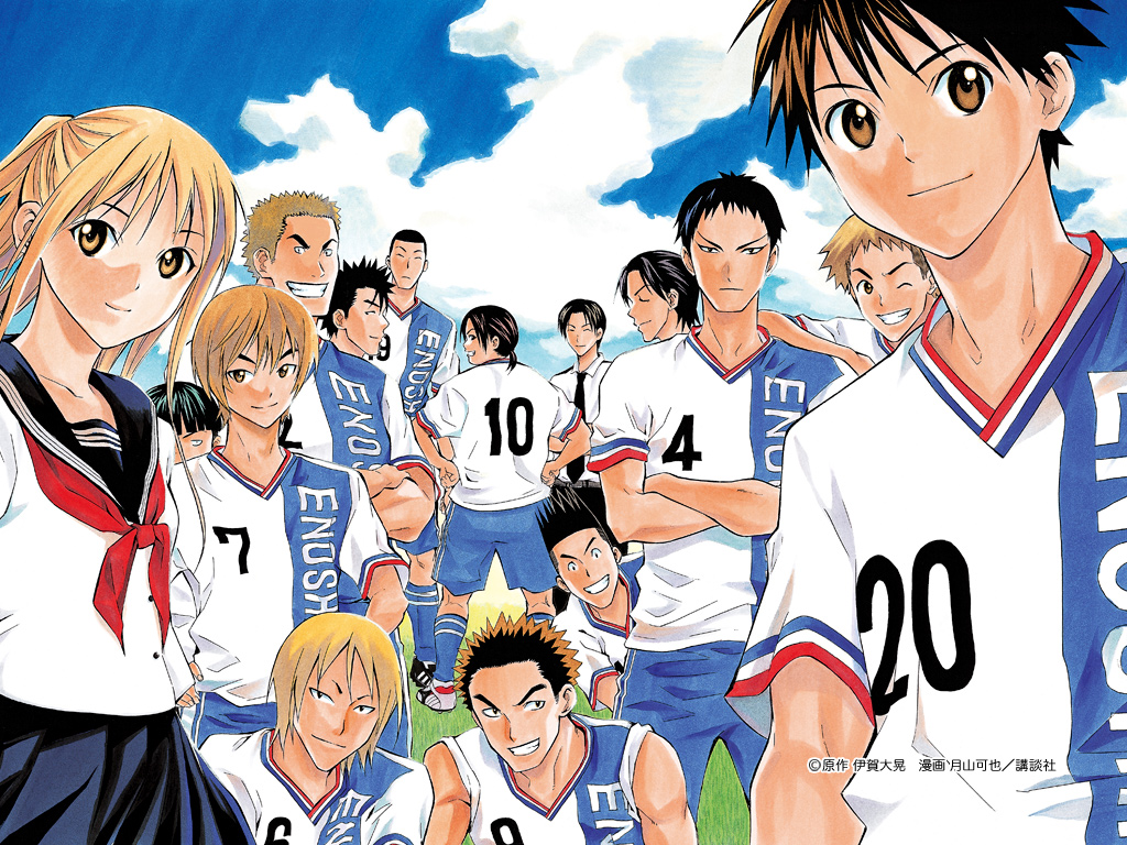 1girl, area_no_kishi, blue_sky, female_focus, full_body, looking_at_viewer, male_focus, matoba_kaoru