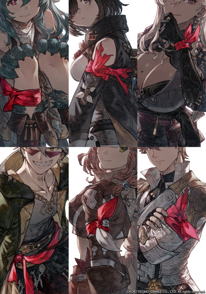 2boys, 4girls, absurdres, animal_hands, armband, atelier_(series), atelier_yumia, benitama