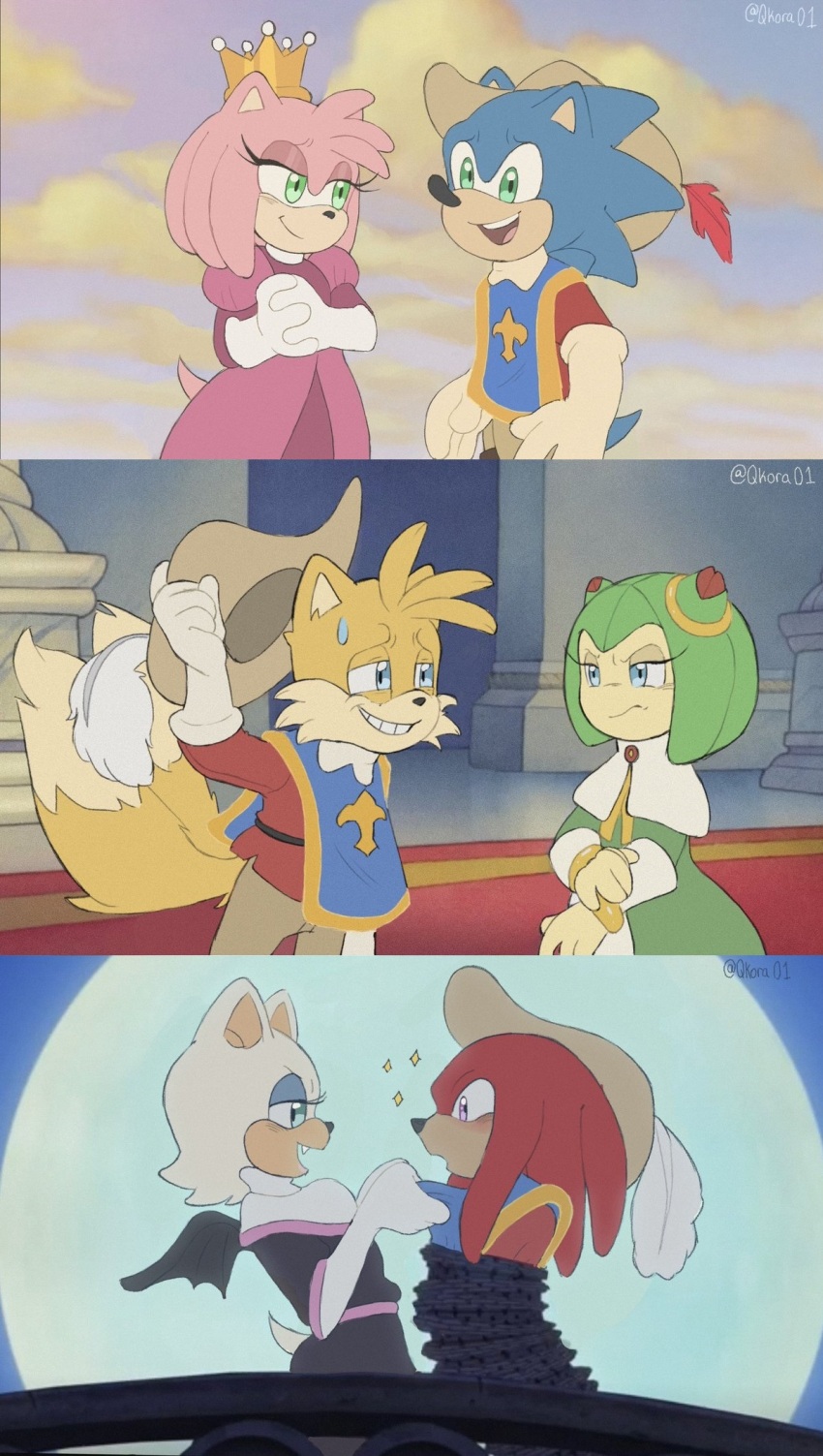 amy_rose, boots, cape, clarabelle_cow, cosmo_(sonic), cosmo_the_seedrian, cosplay, crown