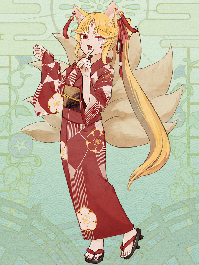 1girl, :d, airi_ganguru, animal_ears, blonde_hair, dairoku_ryouhei, ear_piercing, facial_mark