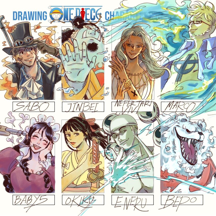 2girls, 6+boys, alternate_form, anchor_symbol, avaxxah, baby_5, bandana, beard_stubble